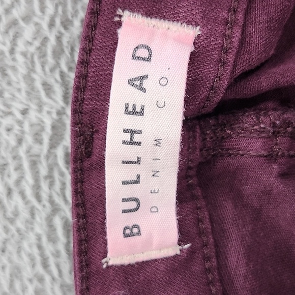 Bullhead Jeans Womens 28 High rise Skinniest Burgundy 5 Pocket Zip Closure - Picture 9 of 13